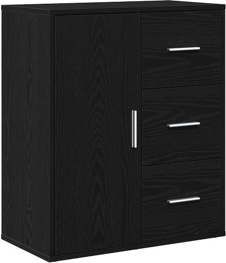 Μπουφές Ξύλινος με Συρτάρια Μαύρη Δρυς 60x31x70cm