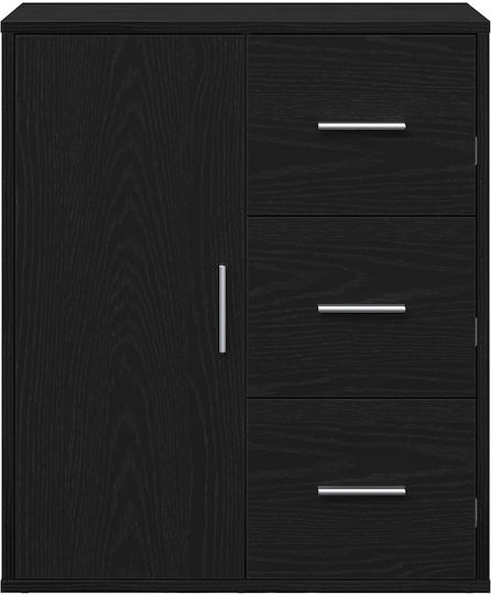 Μπουφές Ξύλινος με Συρτάρια Μαύρη Δρυς 60x31x70cm