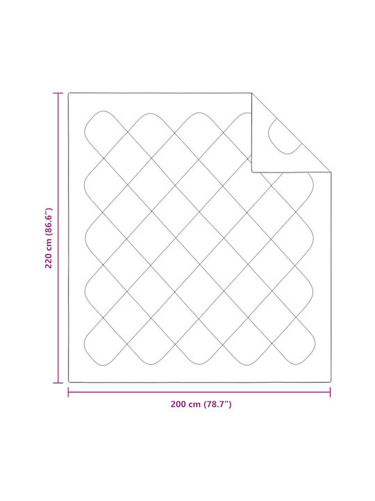 vidaXL Κουβέρτα Διπλή 200x220εκ. Λευκό