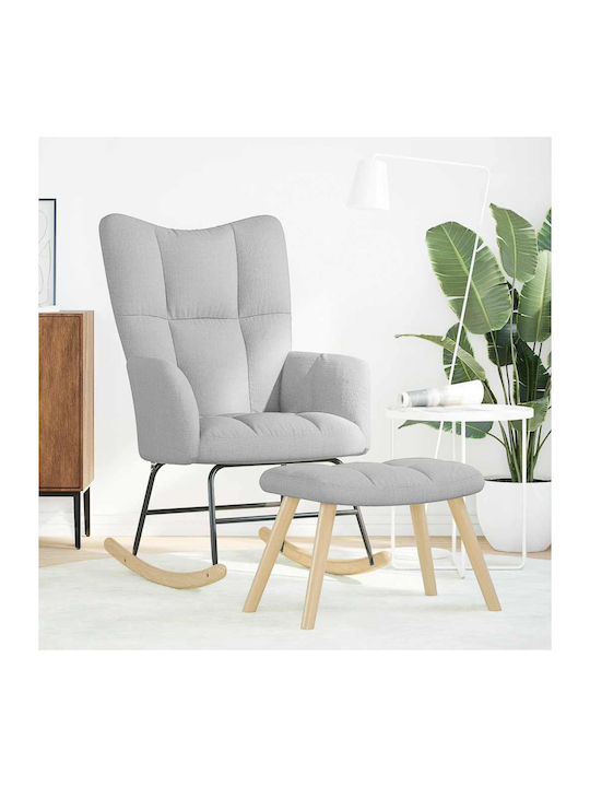 Schaukelstuhl mit Fußhocker Grey 61x78x95cm