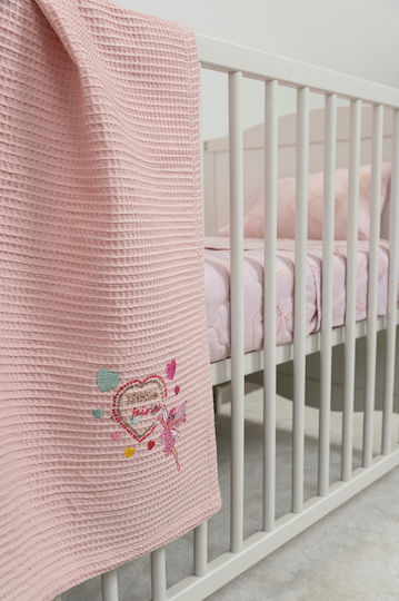 Biokarpet Naf Naf Little Fairies 303 Salmon Pink Baby Waffle Blanket