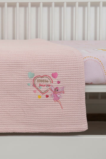 Biokarpet Naf Naf Little Fairies 303 Salmon Pink Baby Waffle Blanket