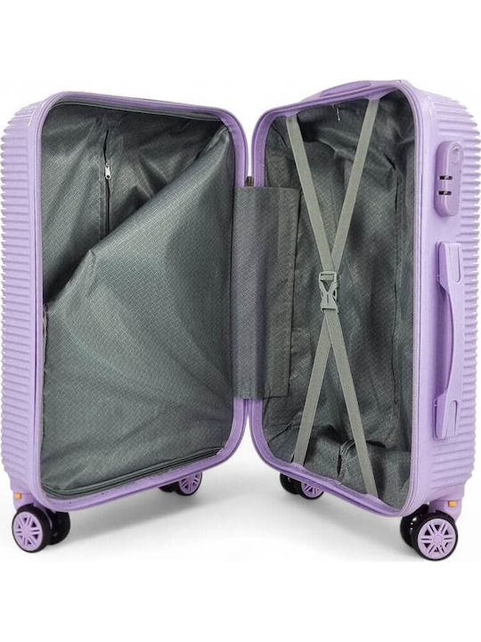 FlyNow Cabin Hard Purple Suitcase with 4 Wheels Height 55cm