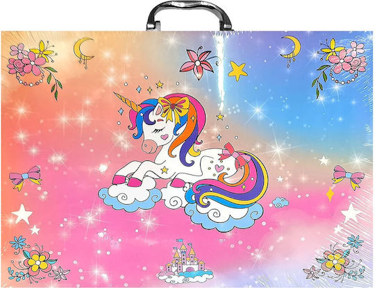 School Colouring Set 68 Pieces Colours Box Handle 30x23x5cm Justnote 703453 Random Design Selection 1 Set 50-3433