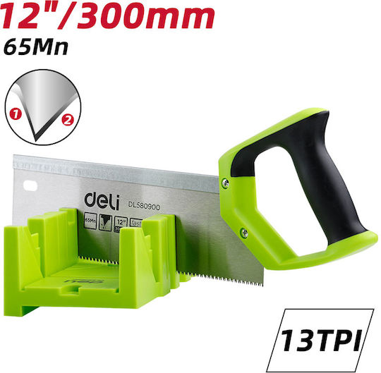 Deli Πριόνι Ξύλου με Φαλτσοκούτι 30cm DL580900