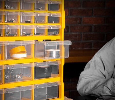 Deli Tool Compartment Organiser 39 Slot Yellow 38x16x47.5cm