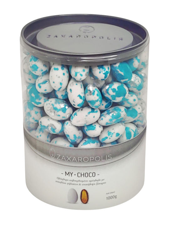 Zaxaropolis Κουφέτα Αμυγδάλου My Choco σε Σχήμα Κλασικό με Γεύση Λεμόνι Τιρκουάζ 1000gr