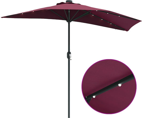 Hängender Aluminium-Burgunder Garten- und Terrassen-Sonnenschirm 2,23x2,23xHöhe 2,23 m