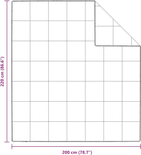 vidaXL Coverlet Double White 200x220cm
