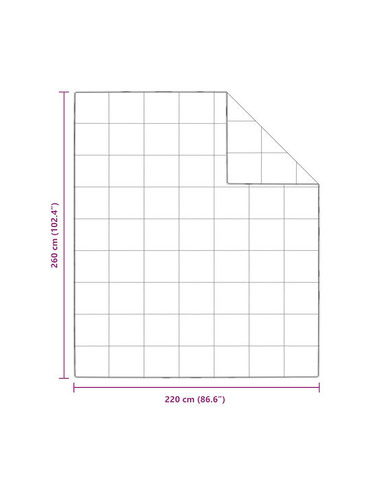 vidaXL Coverlet King Size White 260x220cm