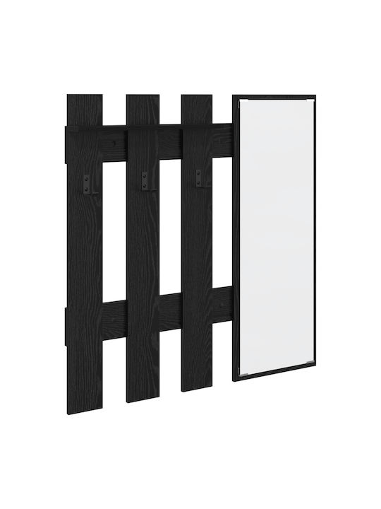Мебел За Антре С Огледало И Закачалка Черен Дъб 100x10x100см