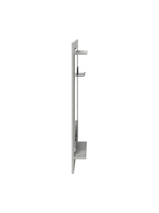 Entry Furniture with Mirror & Hanger Concrete Grey 70x10x90cm