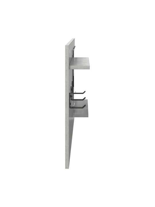 Entry Furniture with Mirror & Hanger Concrete Grey 90x10x50cm
