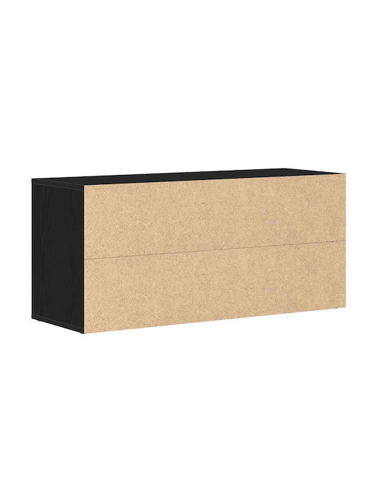 Eingangsmöbel mit Schuhschrank & Bank Black Oak 100x35x45cm