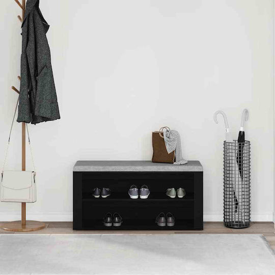 Eingangsmöbel mit Schuhschrank & Bank Black Oak 100x35x45cm