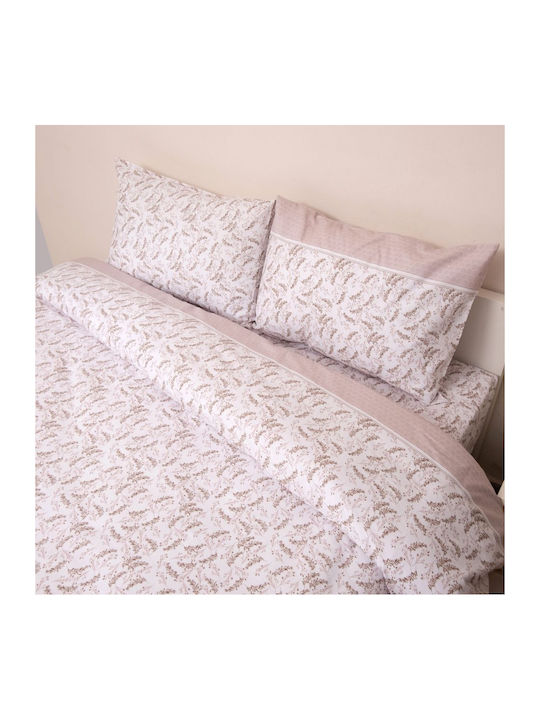 Anna Riska Duvet Cover Set Cotton Queen with 2 Pillowcases 220x240 Beige