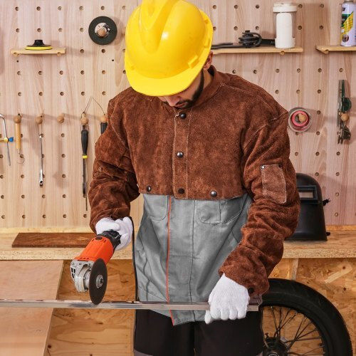 Vevor Leather Welding Cape Sleeve Heavy Duty Heat Resistant Cape Sleeve Xxl-size