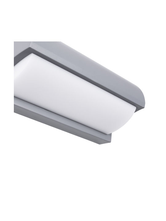 GloboStar Horizon Стенна Външна Таванна Лампа LED IP65 15W с Естествено Бяло Осветление 23.5x11x10см