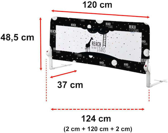 Guimo Pliabil Bară de protecție pentru pat în Culoare Alb 120x48cm 1buc