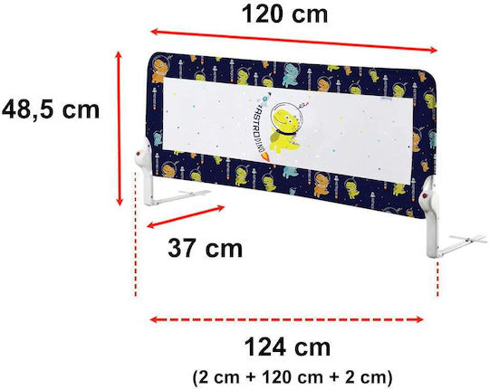 Guimo Pliabil Bară de protecție pentru pat în Culoare Albastru marin 120x48cm 1buc
