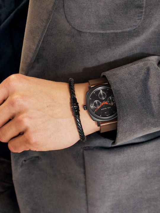 Ted Baker Caine Herrenuhr 42mm Batterie mit Schwarz Metallarmband