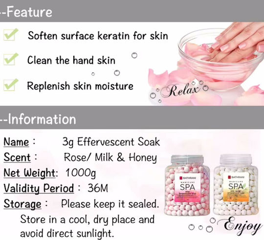 Effervescent Tablets Balls Manicure 1kg Rose