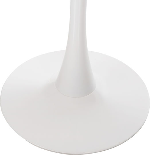 Rollo Round Table Dining Room Wooden with Metal Frame White 60x60x74cm