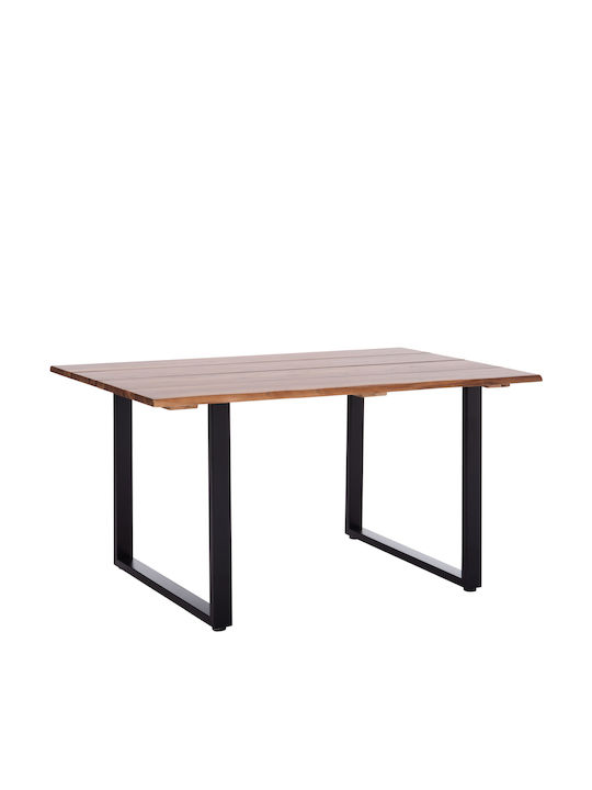 Friggo Table Dining Room from Solid Wood & Metal Acacia 140x80x76cm