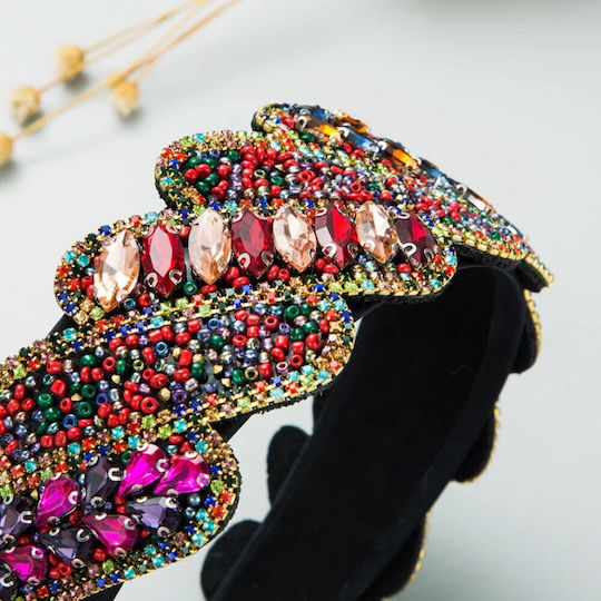 Retro Rhinestones Haar Stirnband Bunt