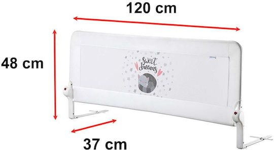 Guimo Bară de protecție pentru pat din Plastic în Culoare Alb 150x48cm 1buc