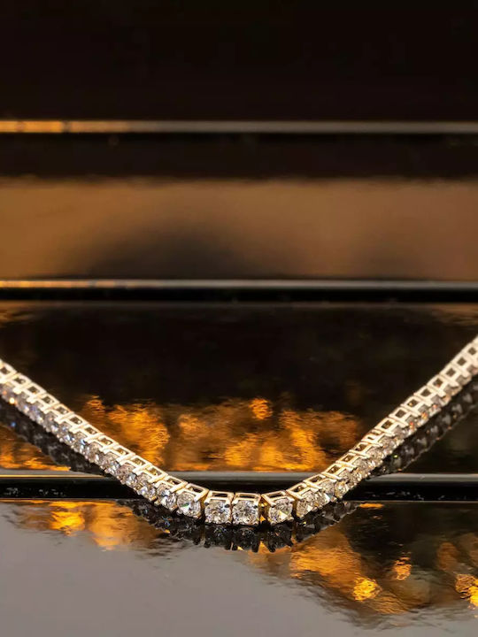 Set with Necklace , Earrings & Bracelet from White Gold 9K with Stones