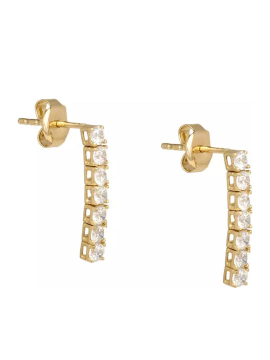 Set with Necklace , Earrings & Bracelet from Gold 9K with Stones