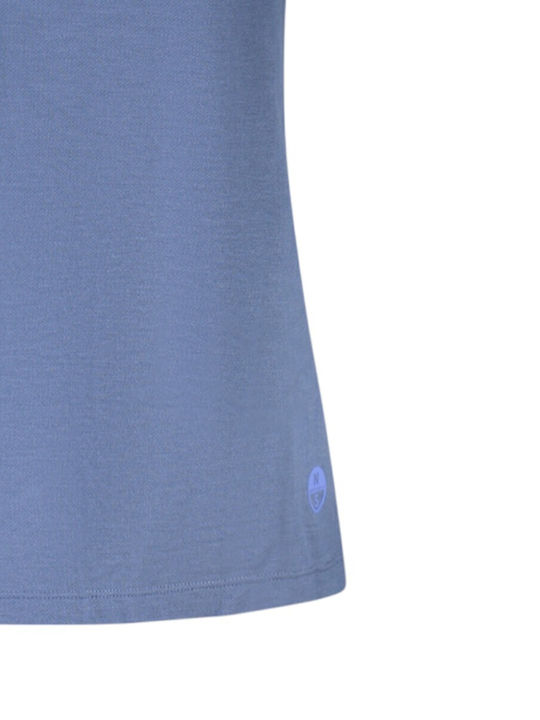 Women's Polo Blouse Short Sleeve Blue