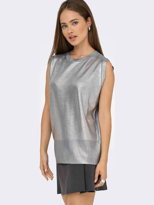 Women's Sleeveless Sweater Silver