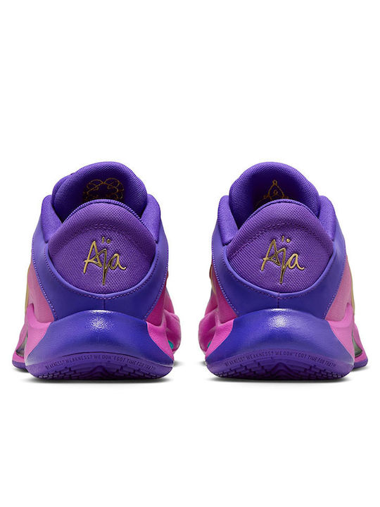 A'One Unapologetic Pantofi de Baschet Cu Talpă Joasă Violet Aprins / Violet Hyper / Magenta Hyper / Auriu Metalizat