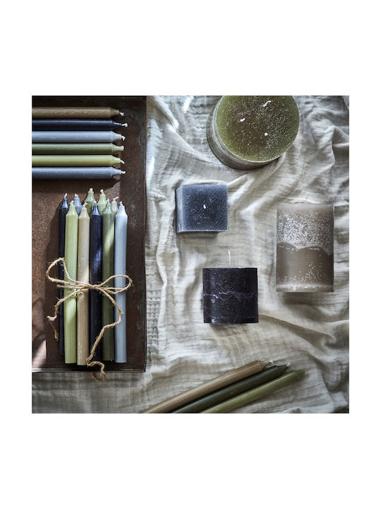 Candle Rustic Light Gray Tapered Style Ø2.2 X H18 Cm