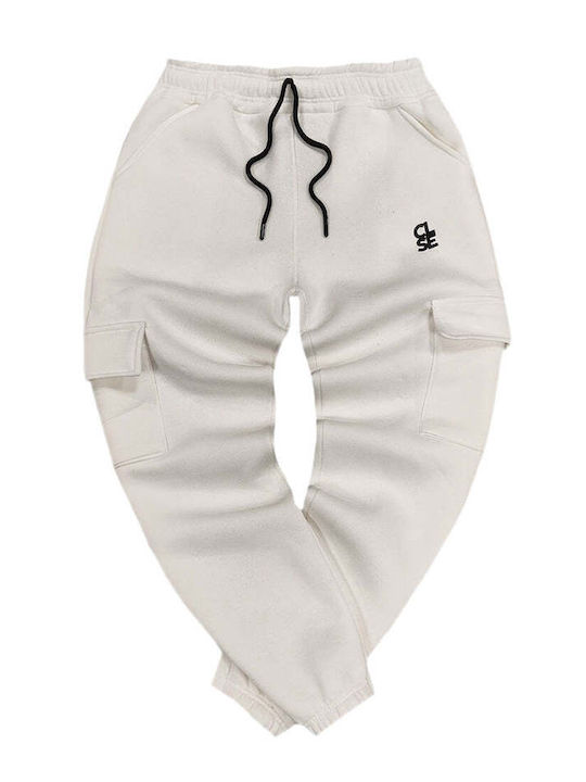 Cargo-Hose Jogginghose mit Gummizug Weiß