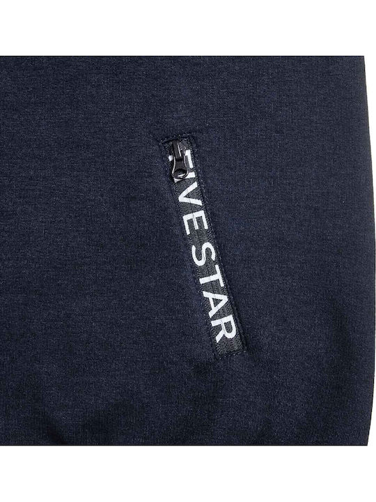 Kinder-Sweatshirt Strickjacke mit Kapuze und Taschen Marineblau