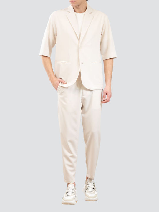 Men's Suit Jacket Regular Fit Stone