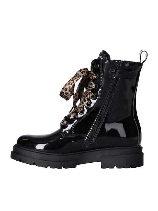 Kinderstiefel mit Schnürsenkeln Schwarz
