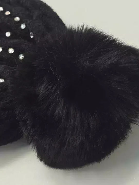 Kids Beanie Knitted Black