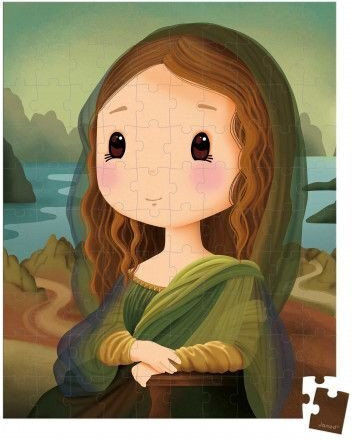Janod Puzzle Inspired by Leonardo Da Vinci in a Suitcase 100 Pieces