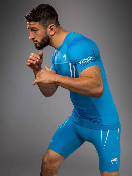 Venum Short Sleeve Shirt VENUM-05921-004 for Jiu-Jitsu / MMA Blue