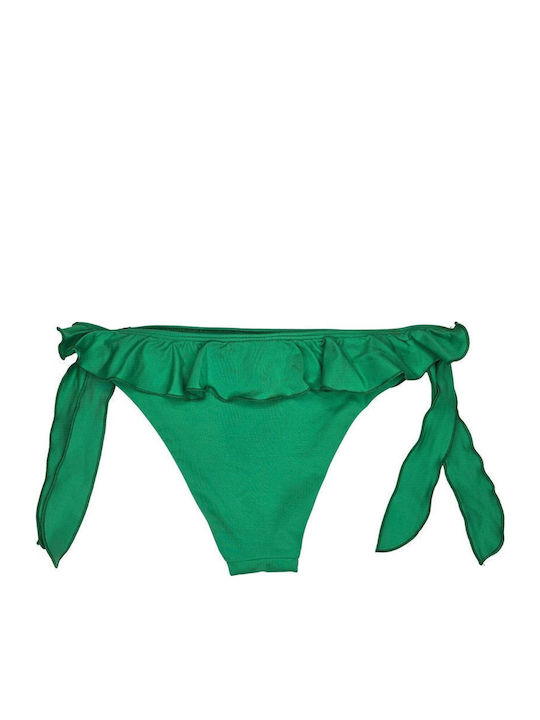 Solids Bikini Brasilien mit Schnürchen Grün