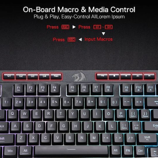 Redragon Shiva Pro Drahtlos Gaming Tastatur mit RGB-Beleuchtung (Englisch US)