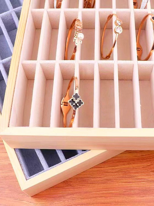 Wooden Organization Stand 40 Slots Bracelets & Watches Pink