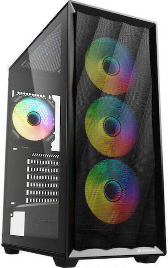 Sharkoon VK4 ARGB Gaming Midi Tower Κουτί Υπολογιστή με Πλαϊνό Παράθυρο Μαύρο