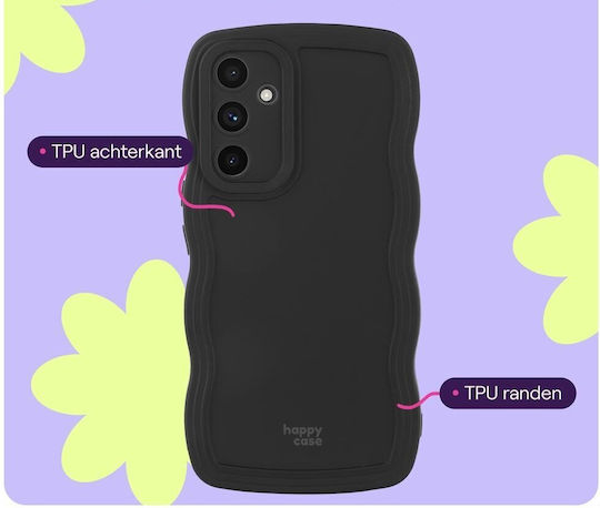 HappyCase Umschlag Rückseite Silikon Schwarz (Galaxy S24 FE)