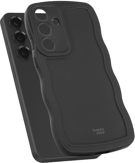 HappyCase Umschlag Rückseite Silikon Schwarz (Galaxy S24 FE)