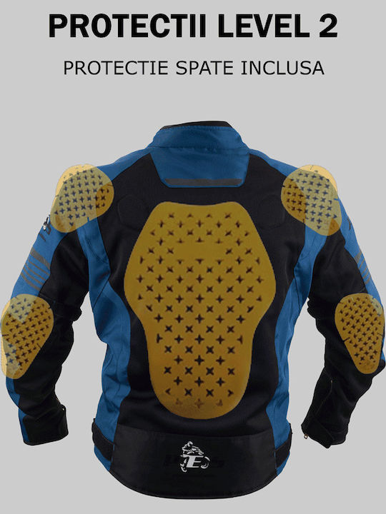Grand Air Herren Sommer Motorradjacke Blau